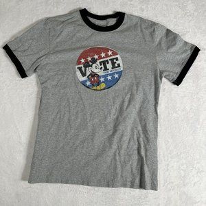 Vote For Mickey Disneyland resort T-Shirt Gray Adult Size Medium